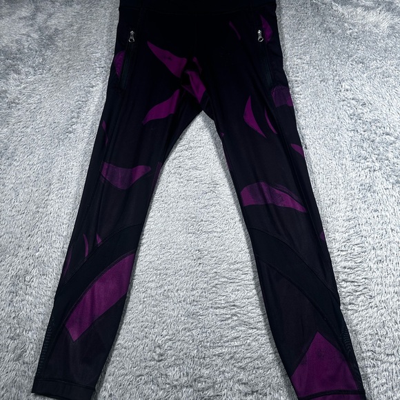 Lululemon Black and Purple Leggings‎ with Artistic Design - Picture 1 of 6